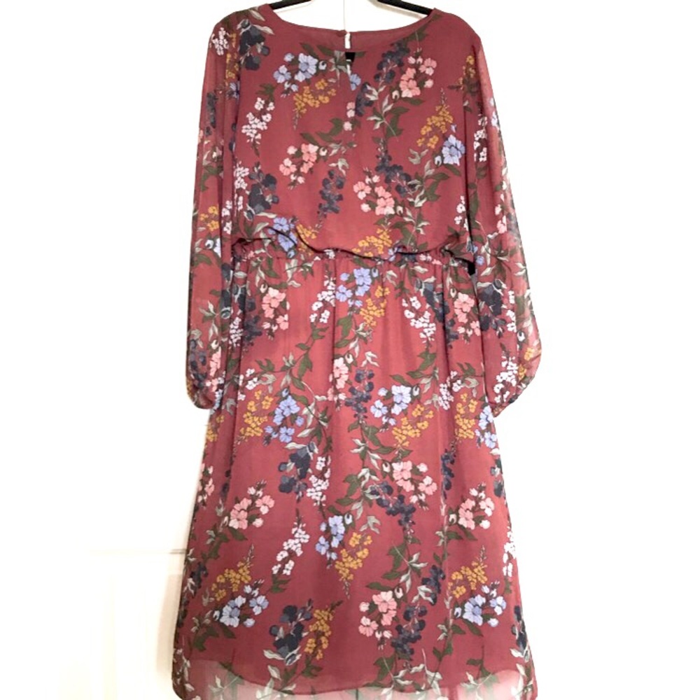 Chico’s Floral Keyhole Dress Size Large - Picture 2 of 9